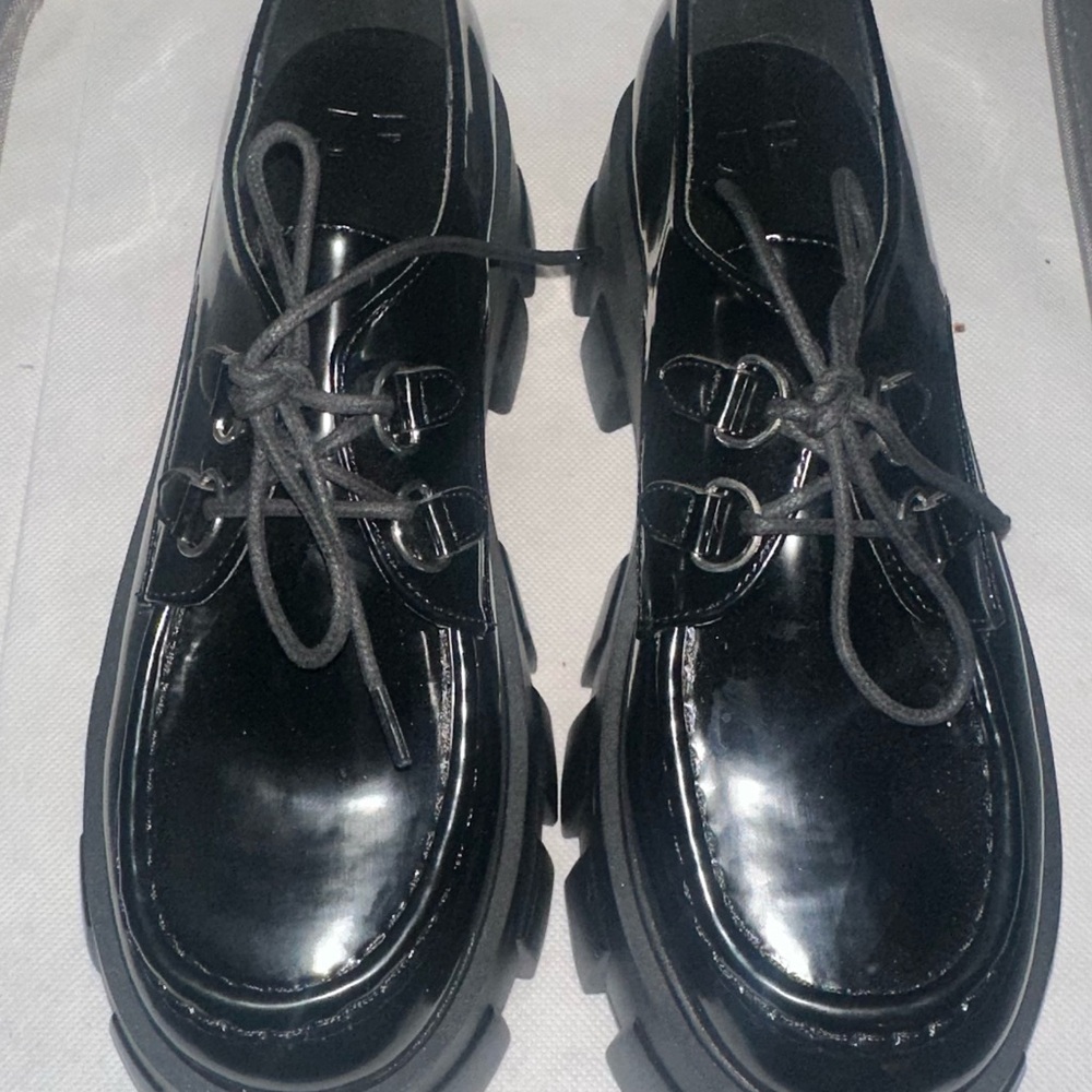 JustFab Black Patent Loafers